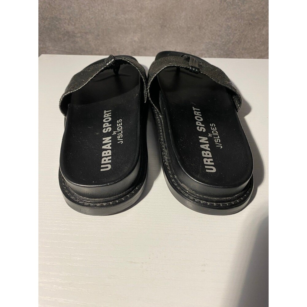 Urban Sport by J/Slides Black Woven Straw Raffia Thong Sandals Women’s Size 10 - Picture 5 of 7